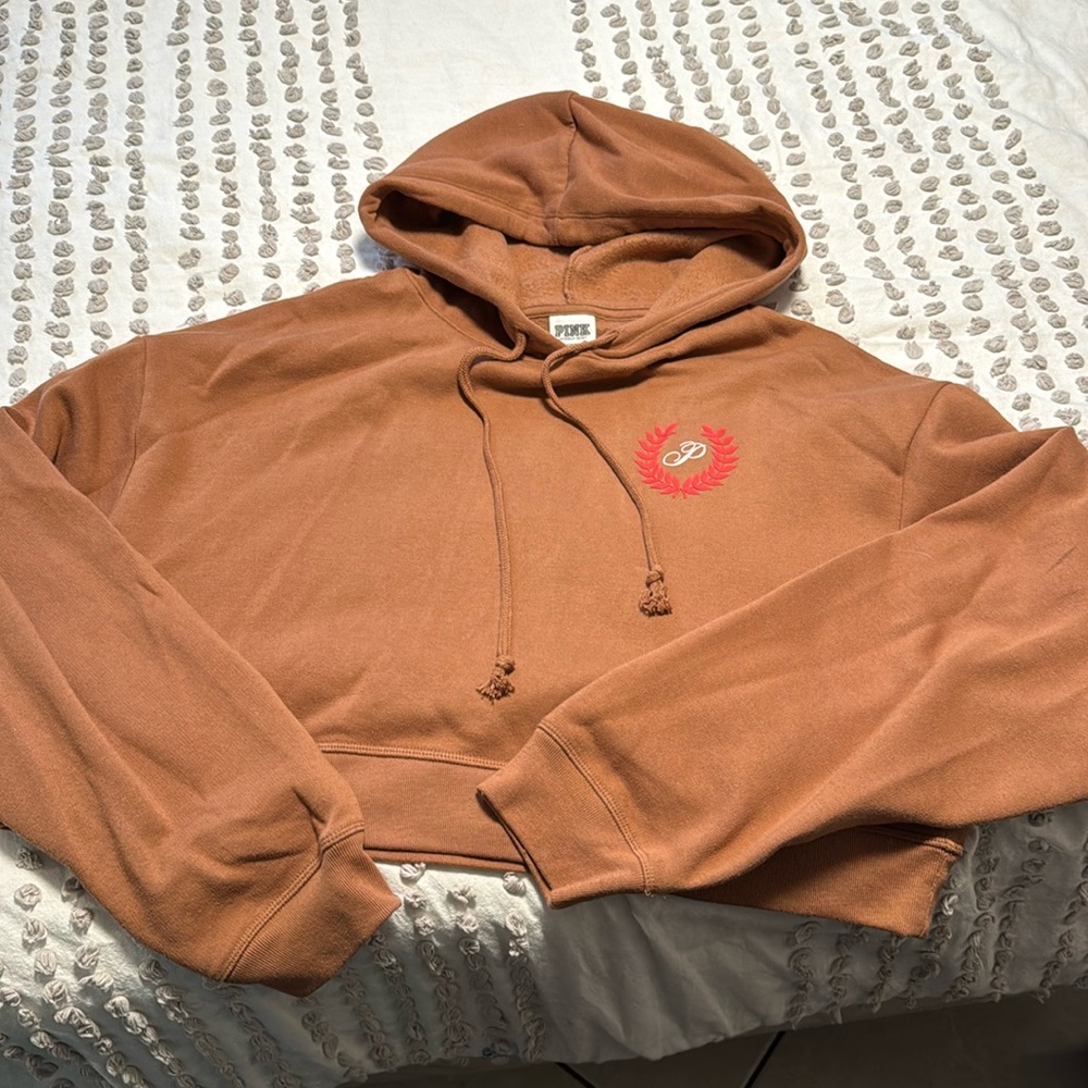 PINK CROP HOODIE